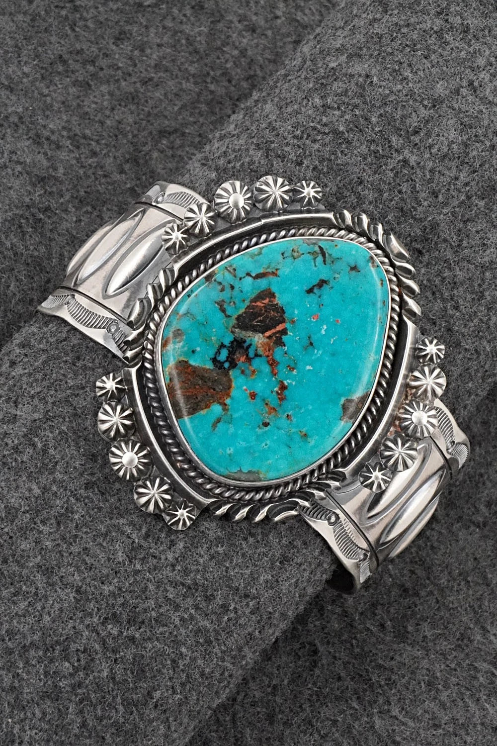 Turquoise & Sterling Silver Bracelet - Raymond Delgarito