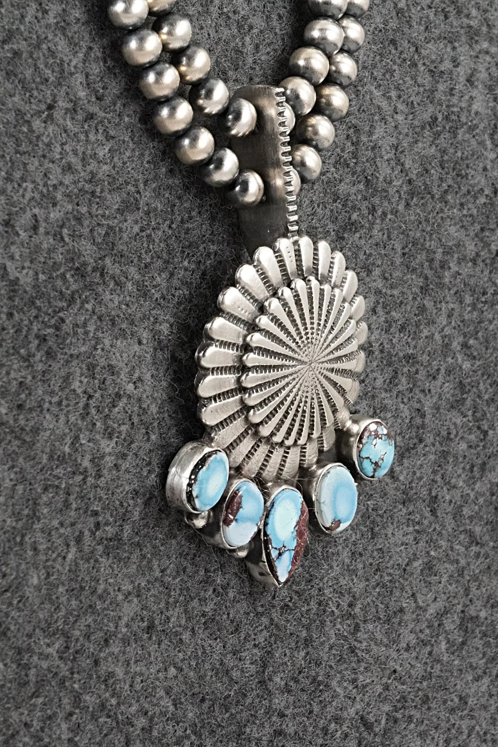 Turquoise & Sterling Silver Necklace - Tom Lewis