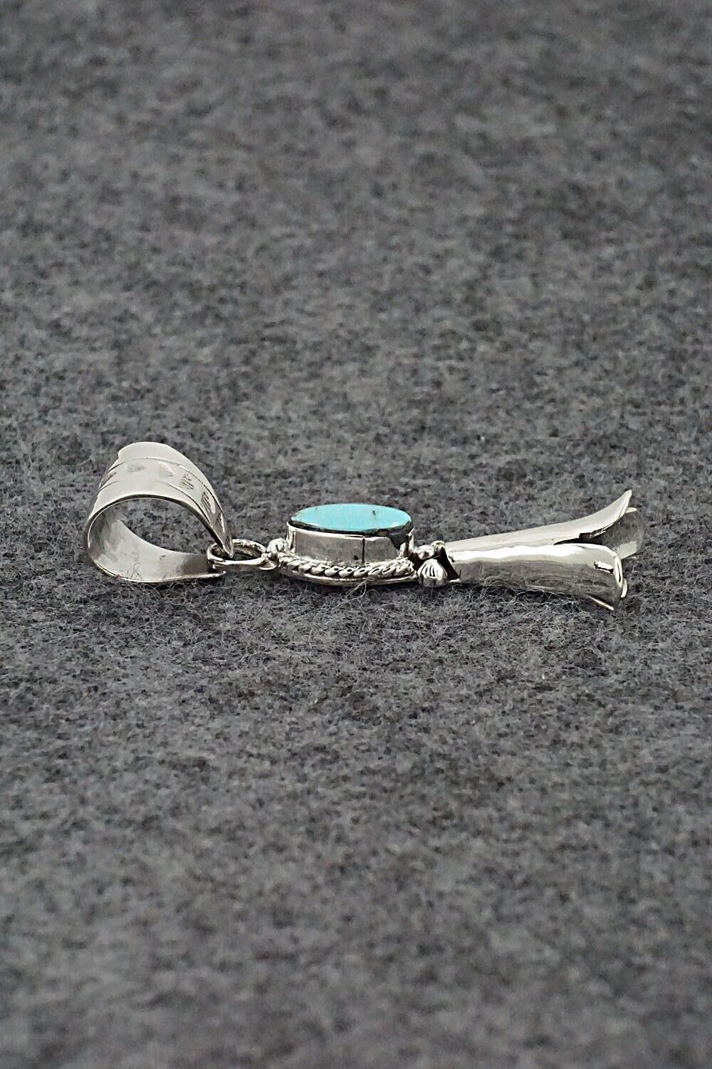 Turquoise & Sterling Silver Pendant - Sonyei Coho