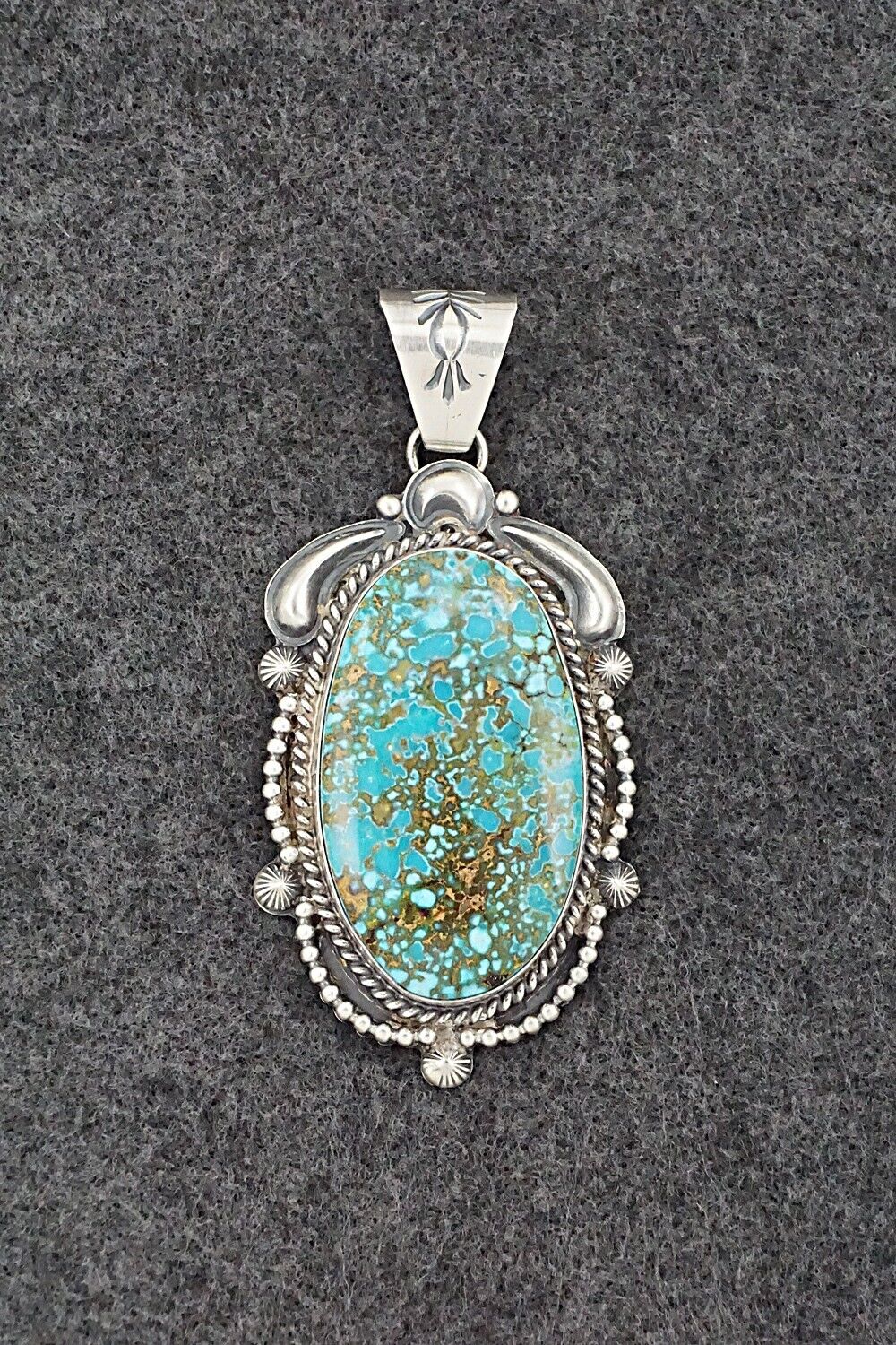 Turquoise & Sterling Silver Pendant - Raymond Delgarito