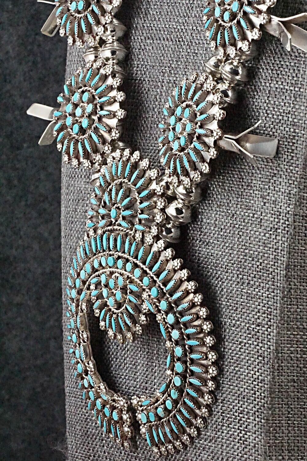 Turquoise & Sterling Silver Squash Blossom Set - Merlinda Chavez