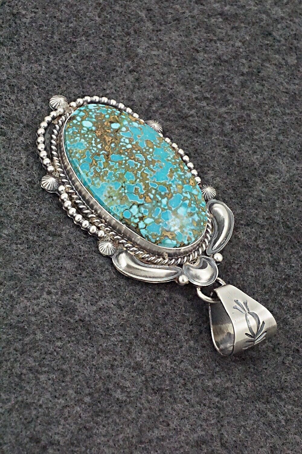 Turquoise & Sterling Silver Pendant - Raymond Delgarito