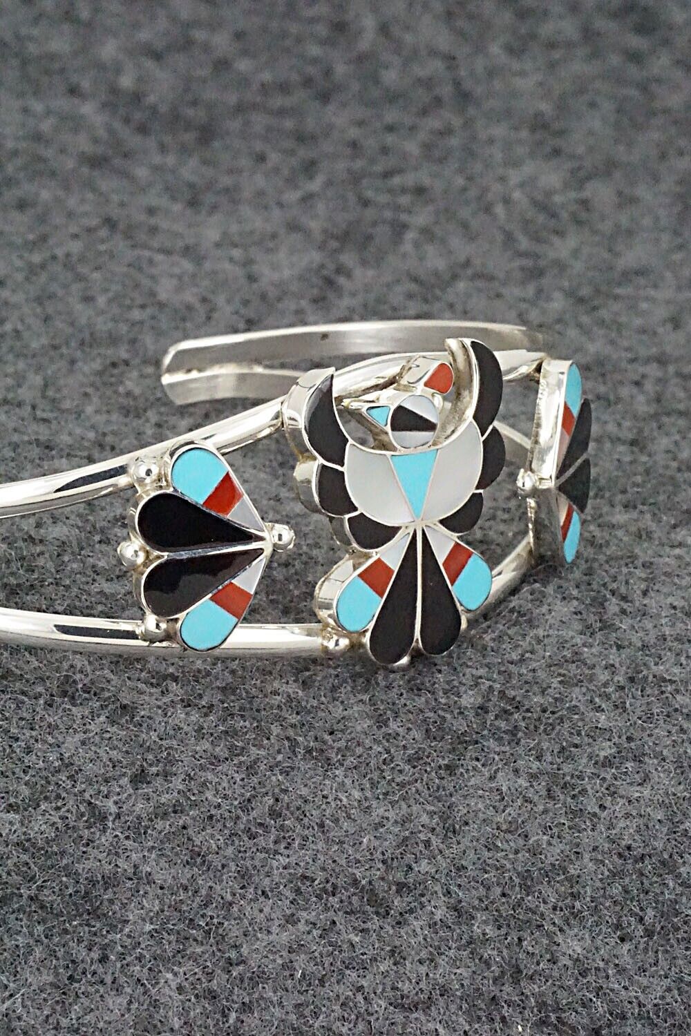 Multi Stone & Sterling Silver Inlay Bracelet - Breon Wallace