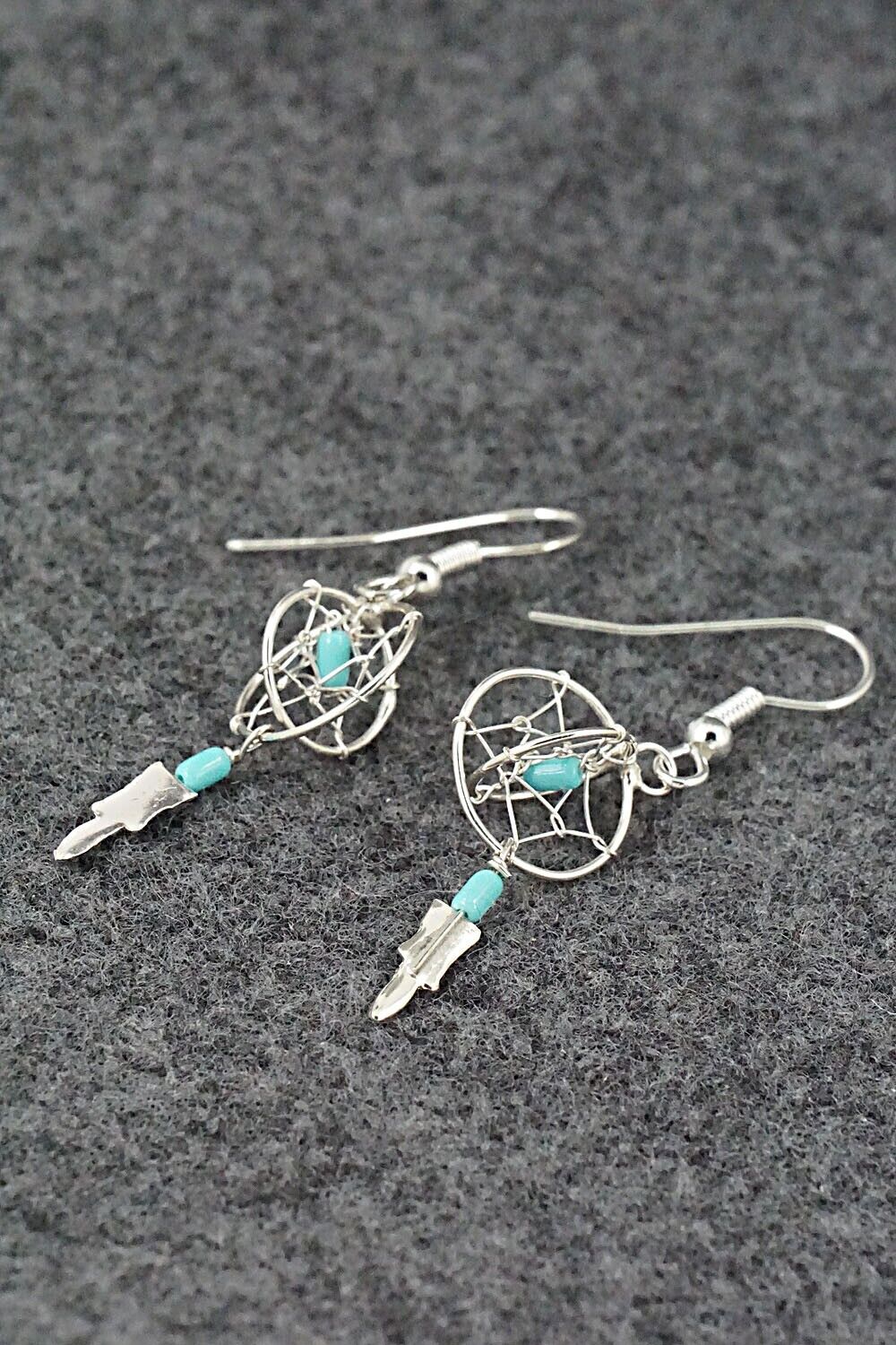 Turquoise & Sterling Silver Earrings - Lena Platero