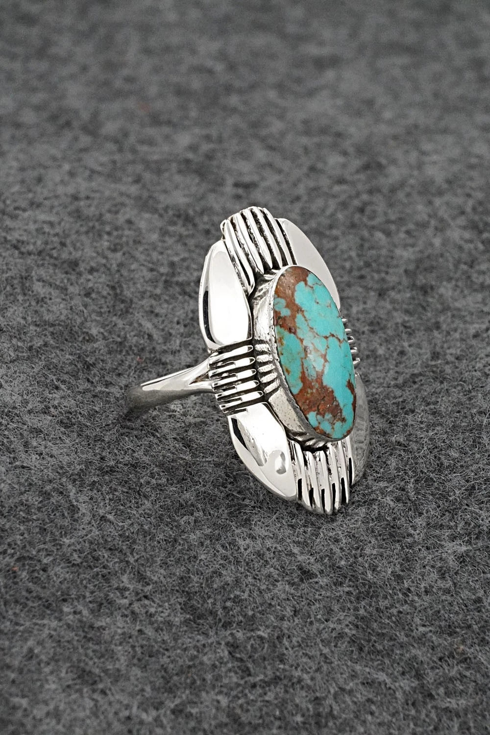 Turquoise & Sterling Silver Ring - Mike Smith - Size 7