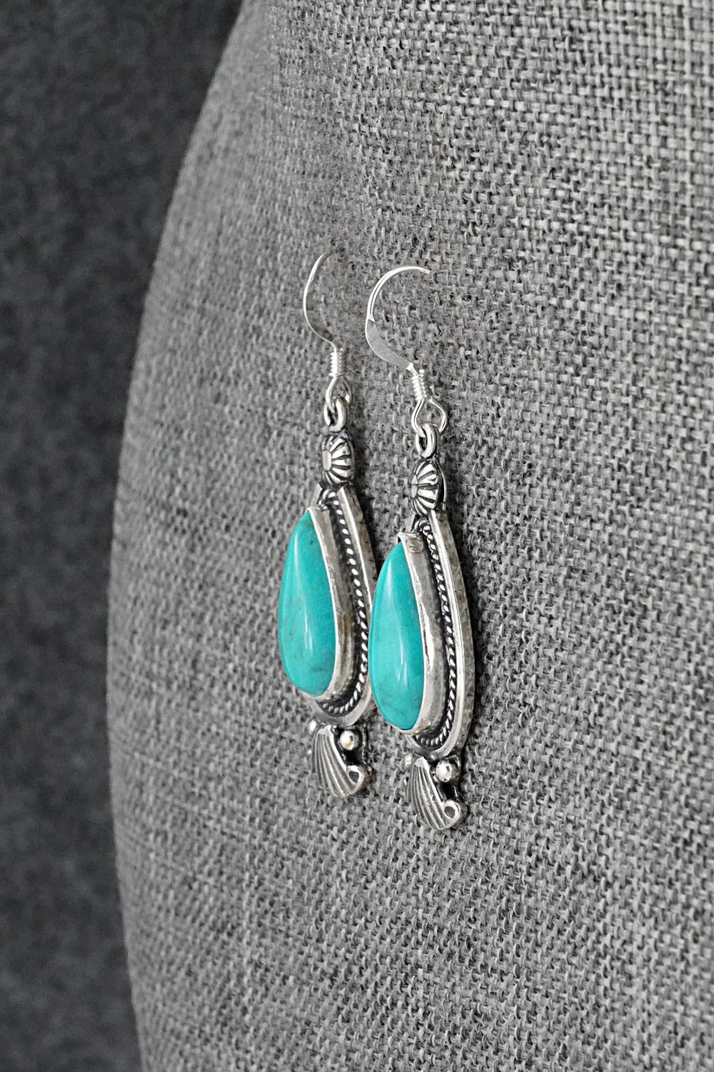 Turquoise & Sterling Silver Earrings - Verley Betone