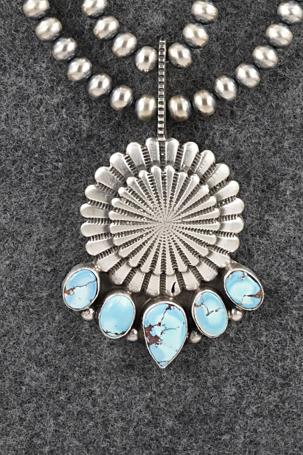 Turquoise & Sterling Silver Necklace - Tom Lewis