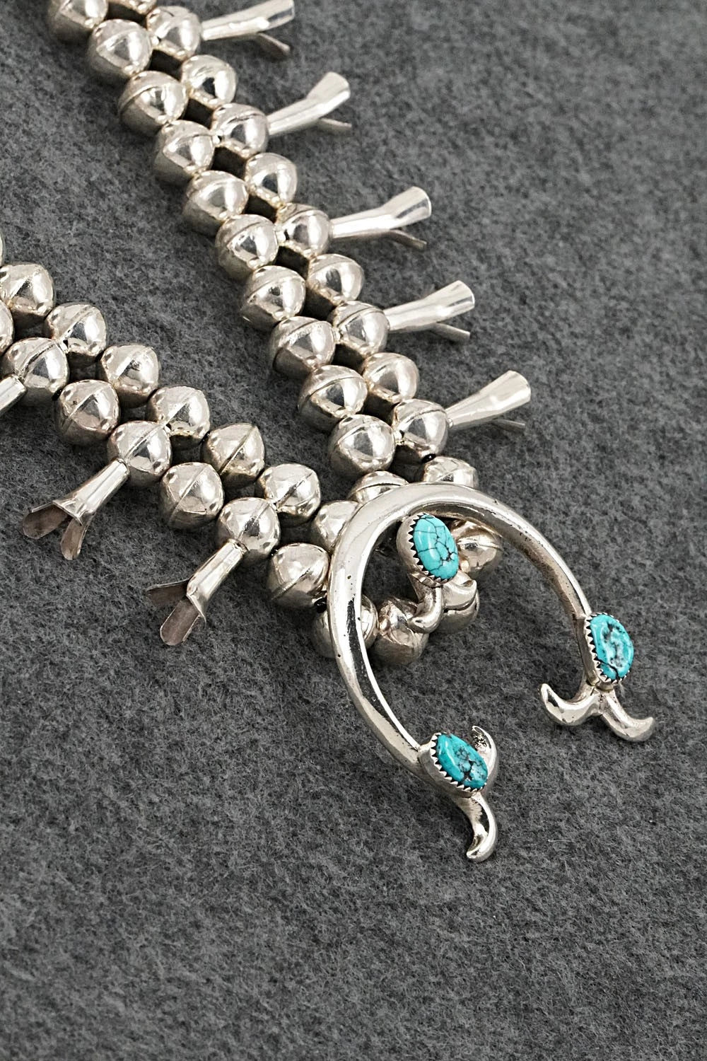 Turquoise & Sterling Silver Squash Blossom Set - Phillip Martin