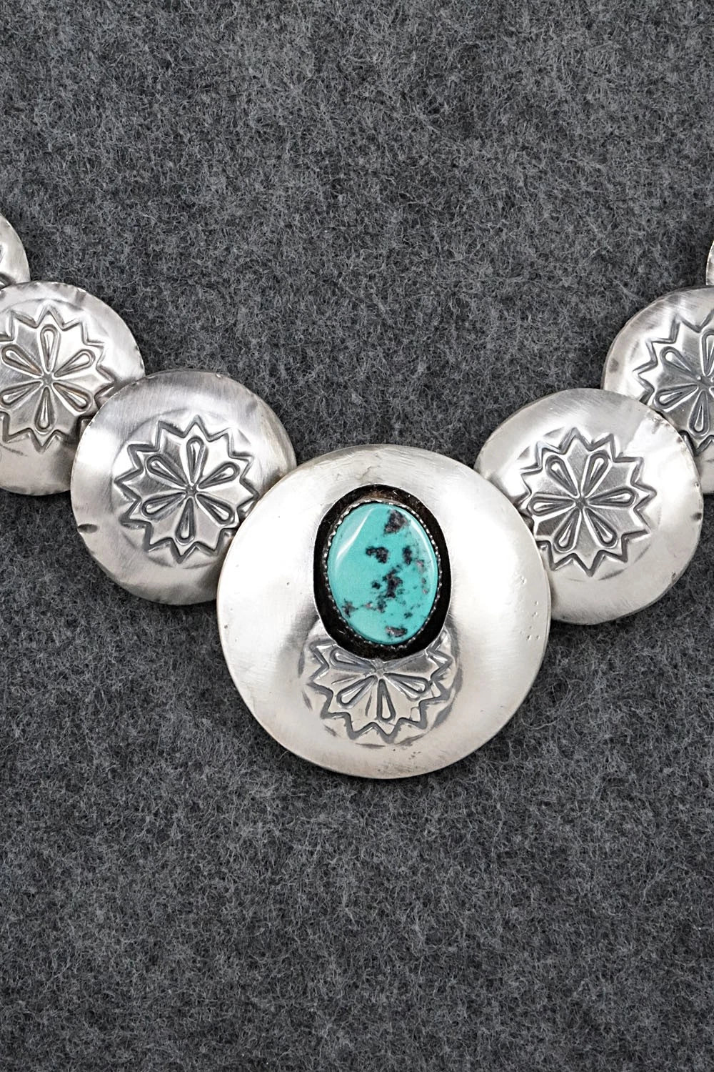 Turquoise & Sterling Silver Necklace and Earrings Set - Tim Thompson