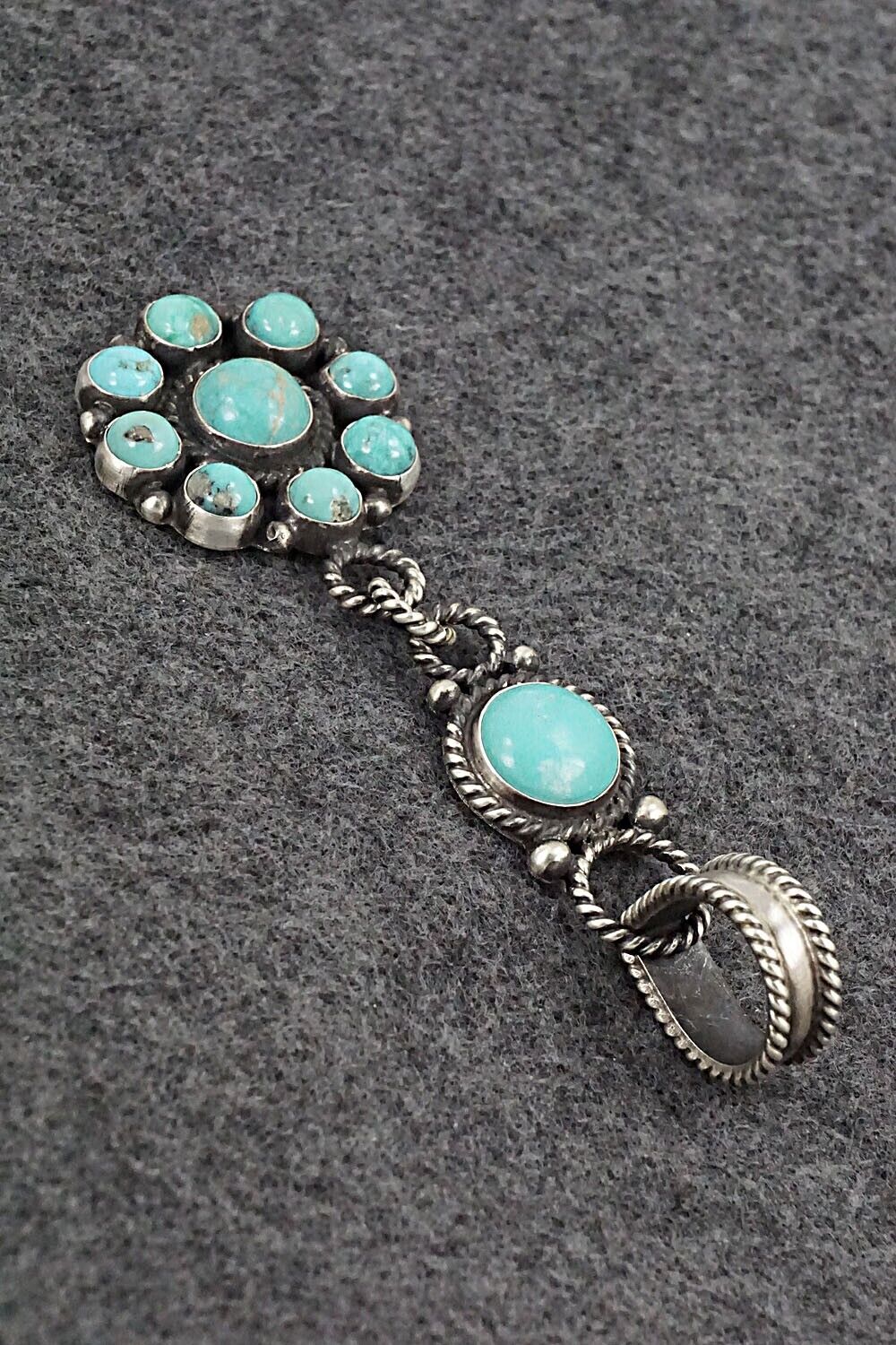 Turquoise and Sterling Silver Pendant - Devon Brown