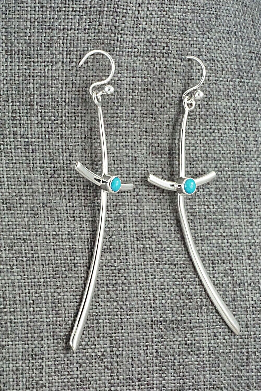 Turquoise & Sterling Silver Earrings - Raymond Coriz