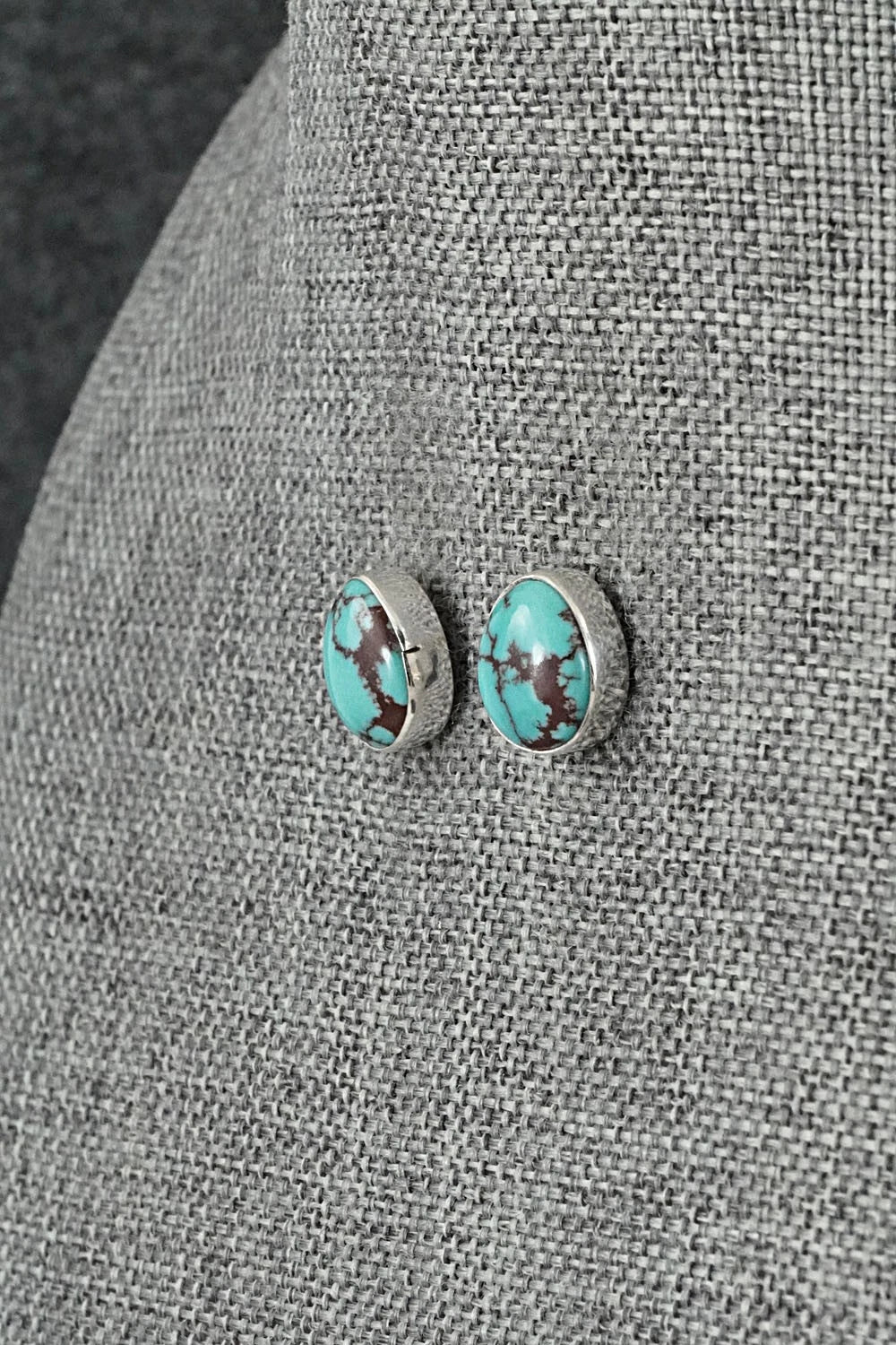 Turquoise & Sterling Silver Earrings - Eugene Gruber