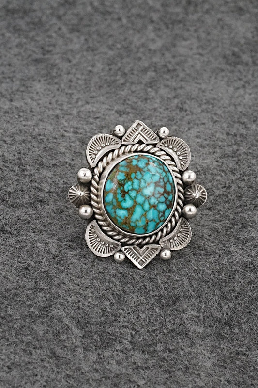 Turquoise & Sterling Silver Ring - Michael Calladitto - Size 9.5