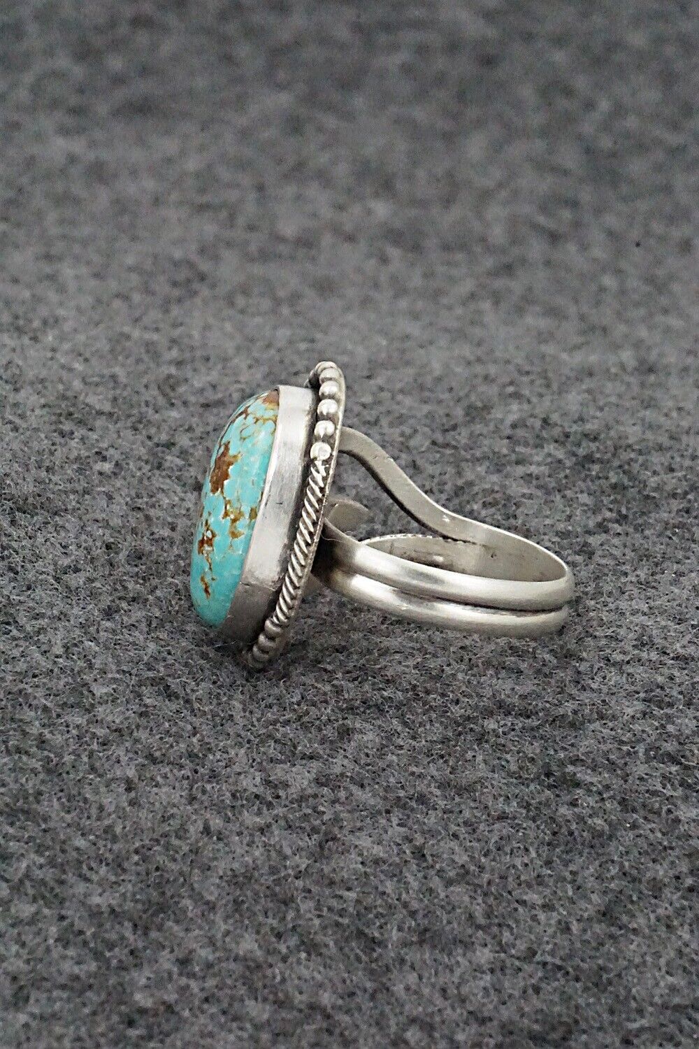 Turquoise & Sterling Silver Ring - Jameson Garcia - Size 8 Adj.