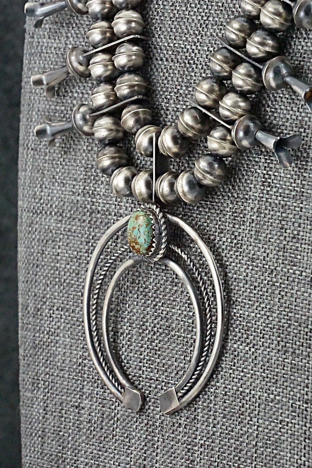 Turquoise & Sterling Silver Squash Blossom Set - Phil Garcia