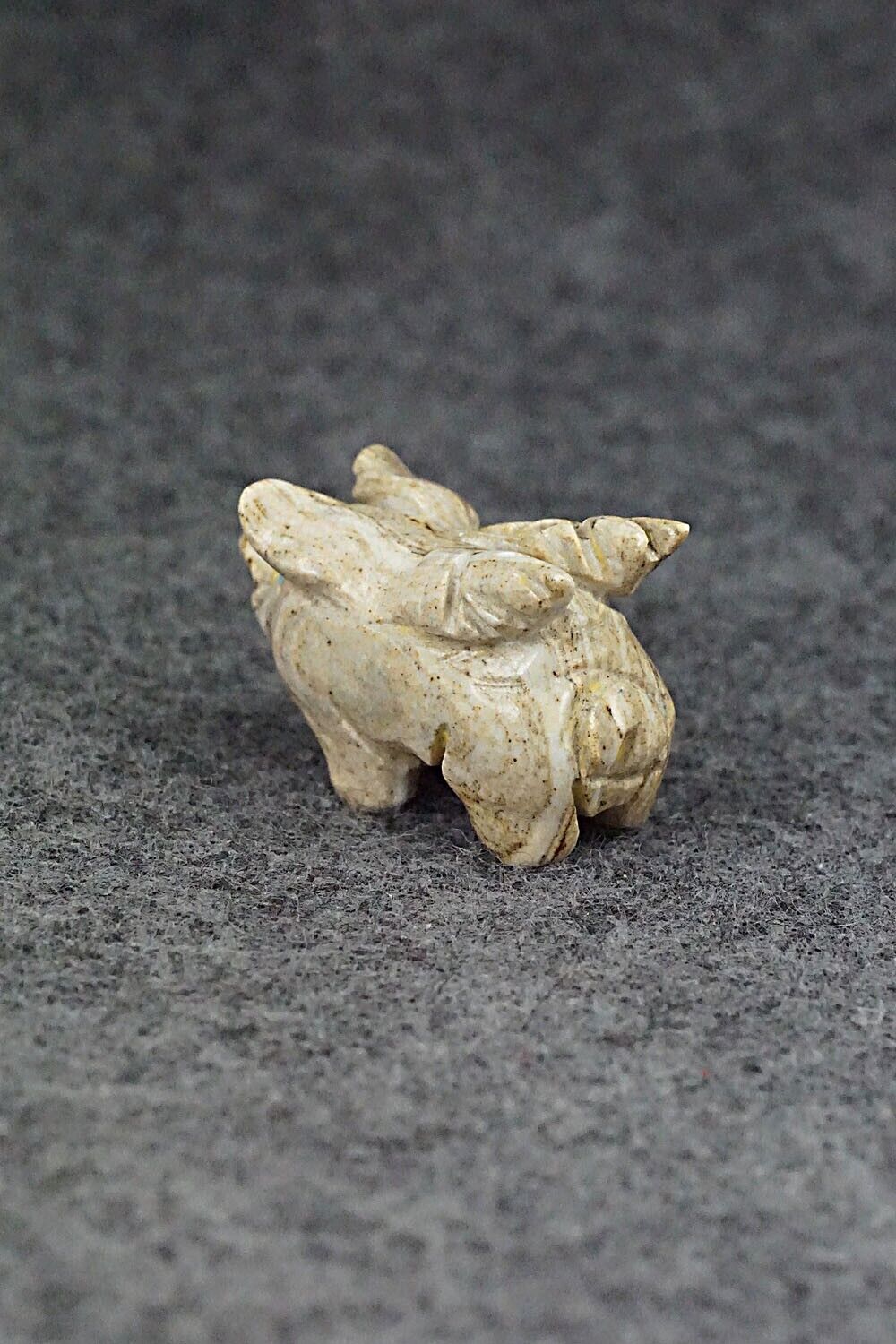 Pig With Wings Zuni Fetish Carving - Stanton Hanaweeka