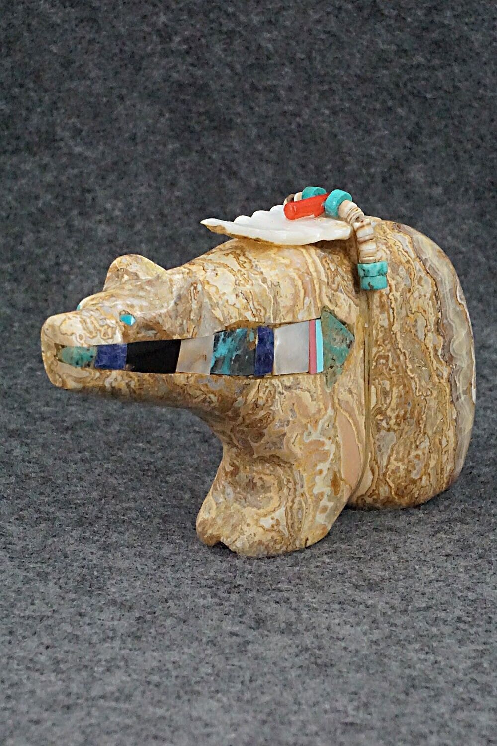 Bear Zuni Fetish Carving - Rodney Laiwakete