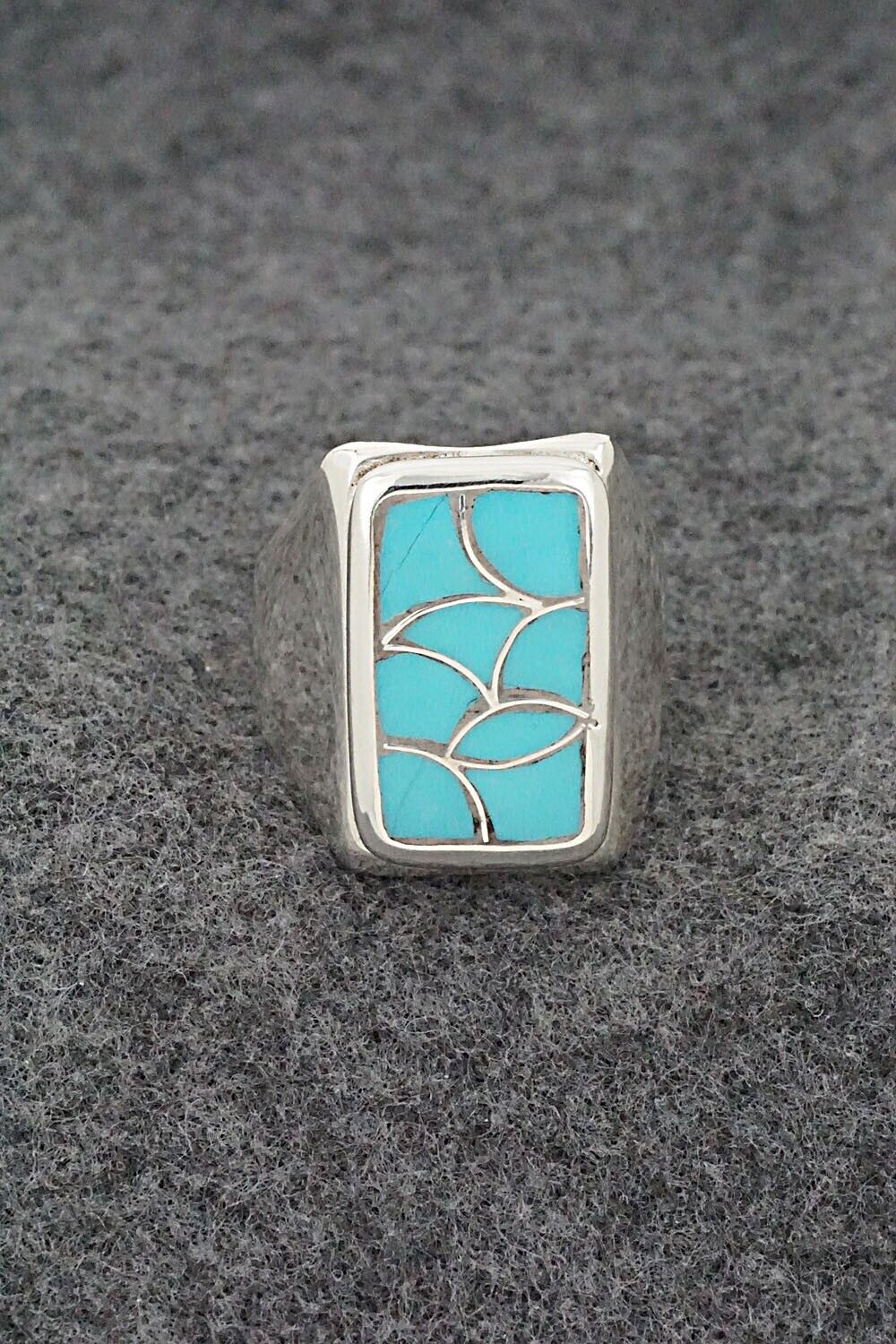 Turquoise & Sterling Silver Ring - Orena Leekya - Size 10.5