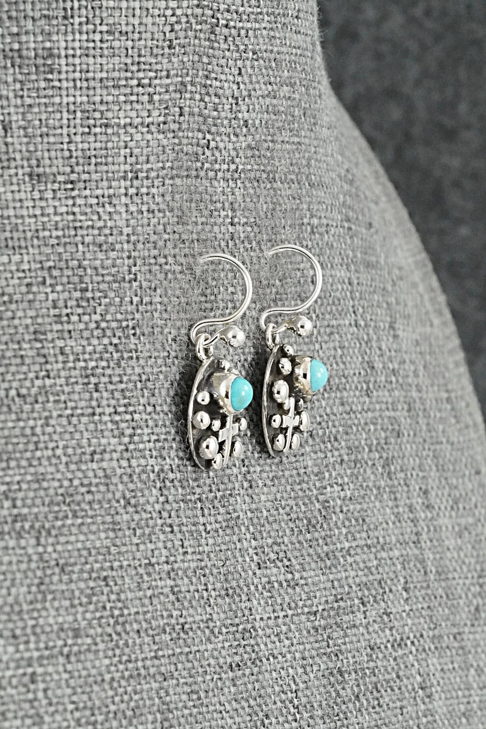 Turquoise & Sterling Silver Earrings - Akee Douglas
