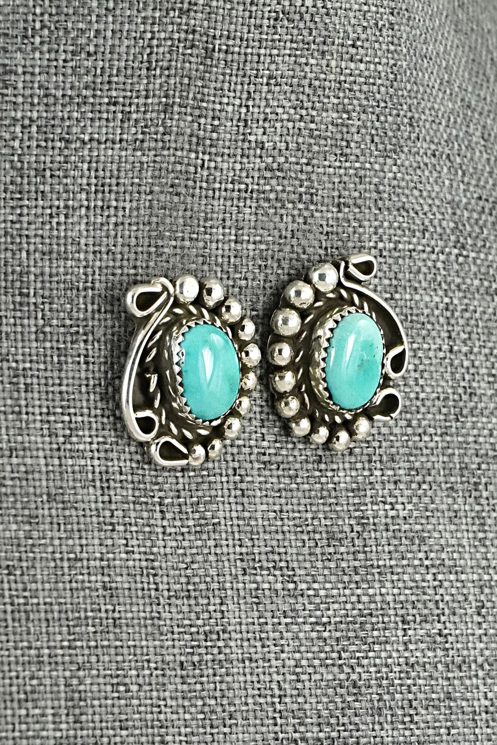 Turquoise & Sterling Silver Necklace and Earrings Set - Phil Nez