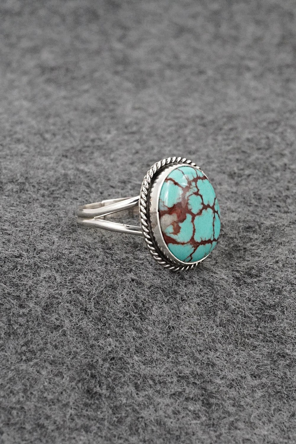 Turquoise & Sterling Silver Ring - Eugene Gruber - Size 9.5