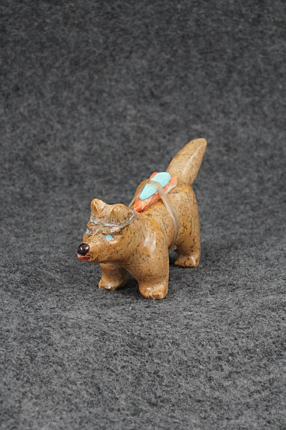 Wolf Zuni Fetish Carving - Freddie Leekya