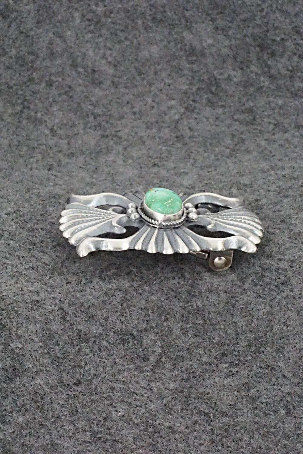 Turquoise & Sterling Silver Belt Buckle - Harrison Bitsue