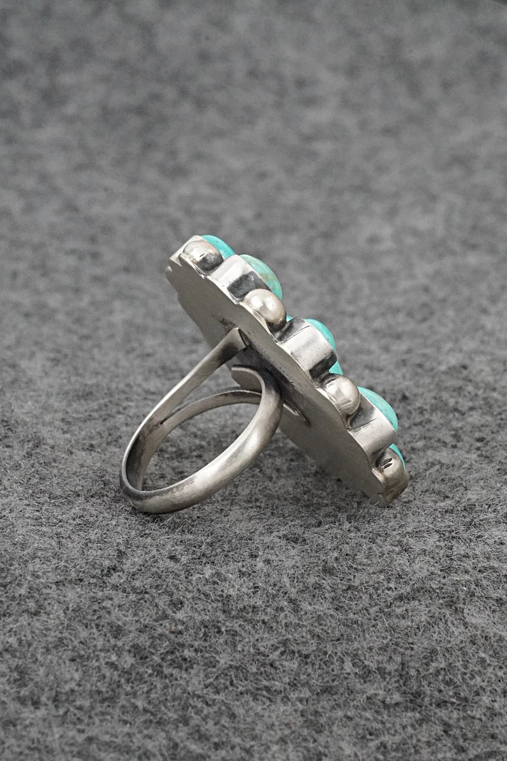 Turquoise & Sterling Silver Ring - Kathleen Livingston - Size Adjustable