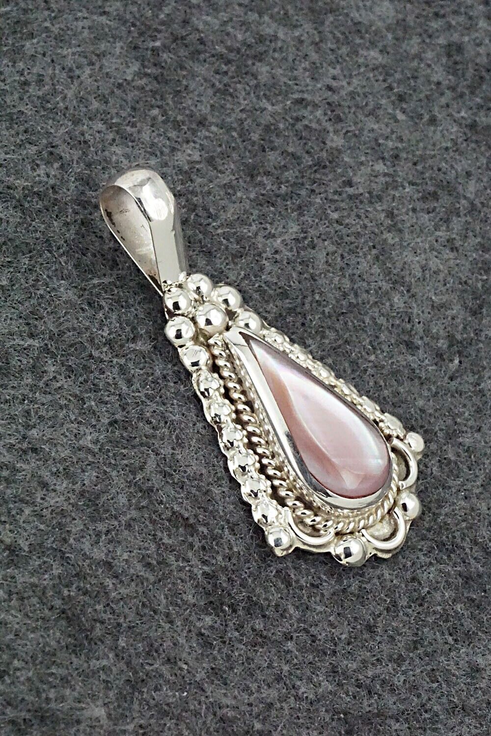 Mother of Pearl & Sterling Silver Pendant - Juanita Yatsatie