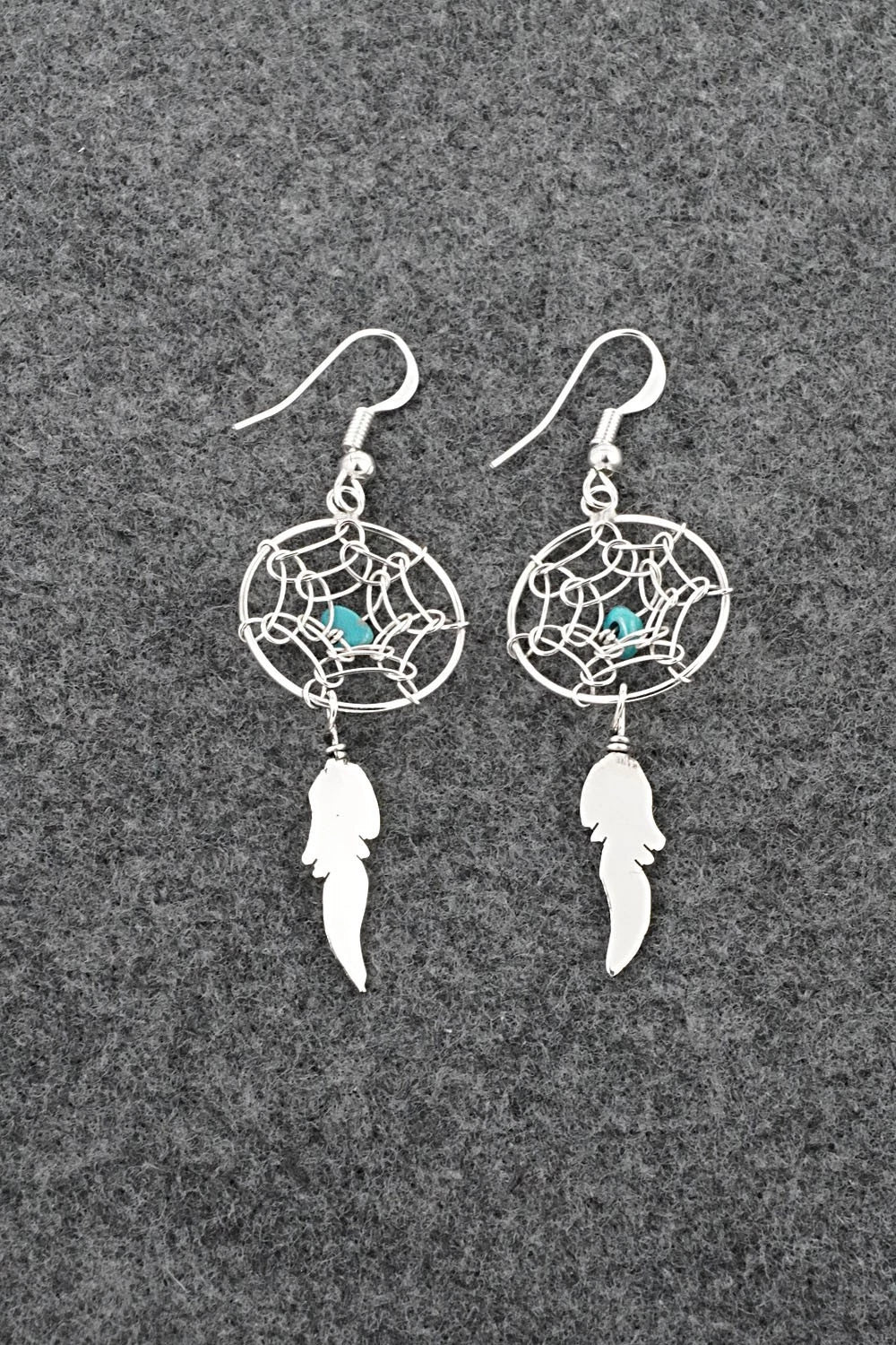 Turquoise & Sterling Silver Earrings - Lorenzo Arviso