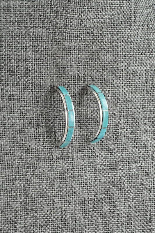 Turquoise & Sterling Silver Earrings - Gloria Waatsa