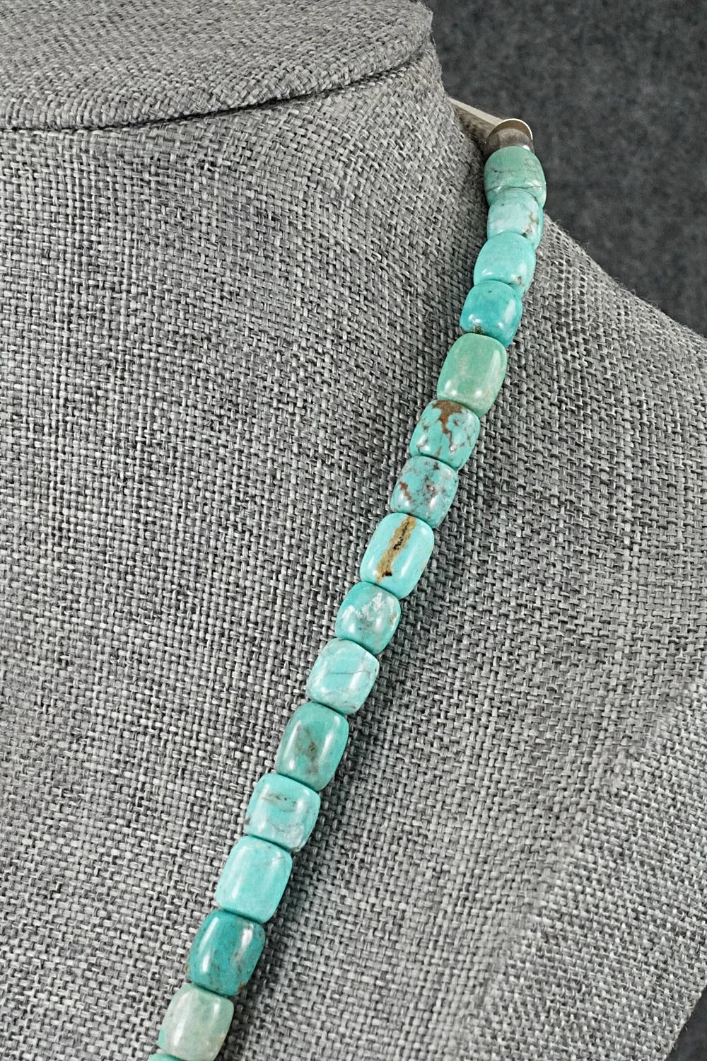 Turquoise & Sterling Silver Necklace 20" - Doreen Jake