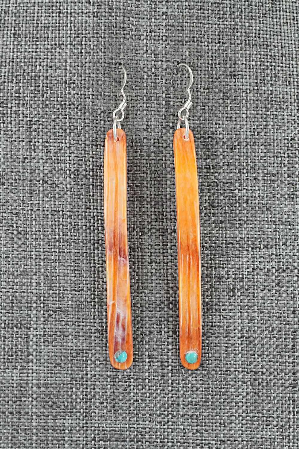 Spiny Oyster, Turquoise & Sterling Silver Earrings - Jesus Espino