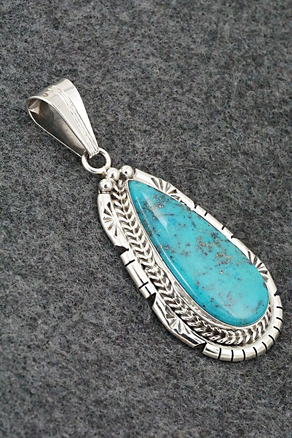 Turquoise & Sterling Silver Pendant - Samuel Yellowhair