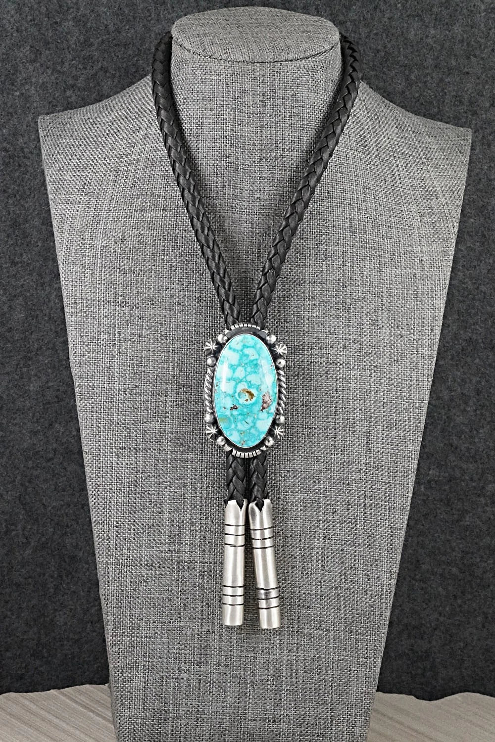 Turquoise & Sterling Silver Bolo Tie - Bob Becenti