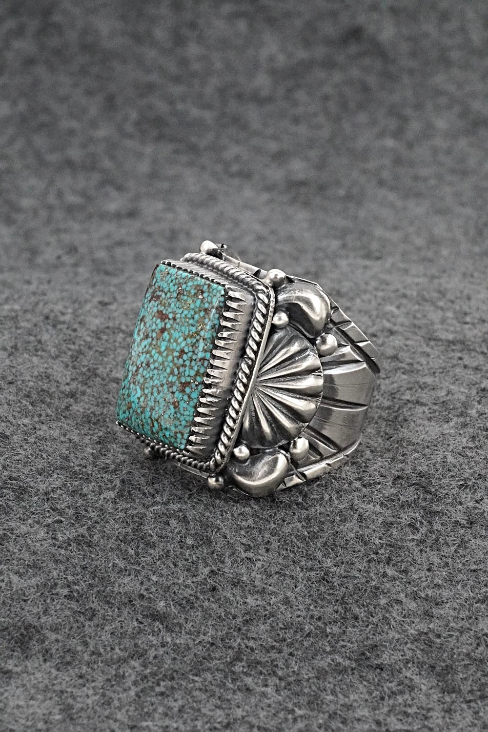 Turquoise & Sterling Silver Ring - Delbert Gordon - Size 11.5