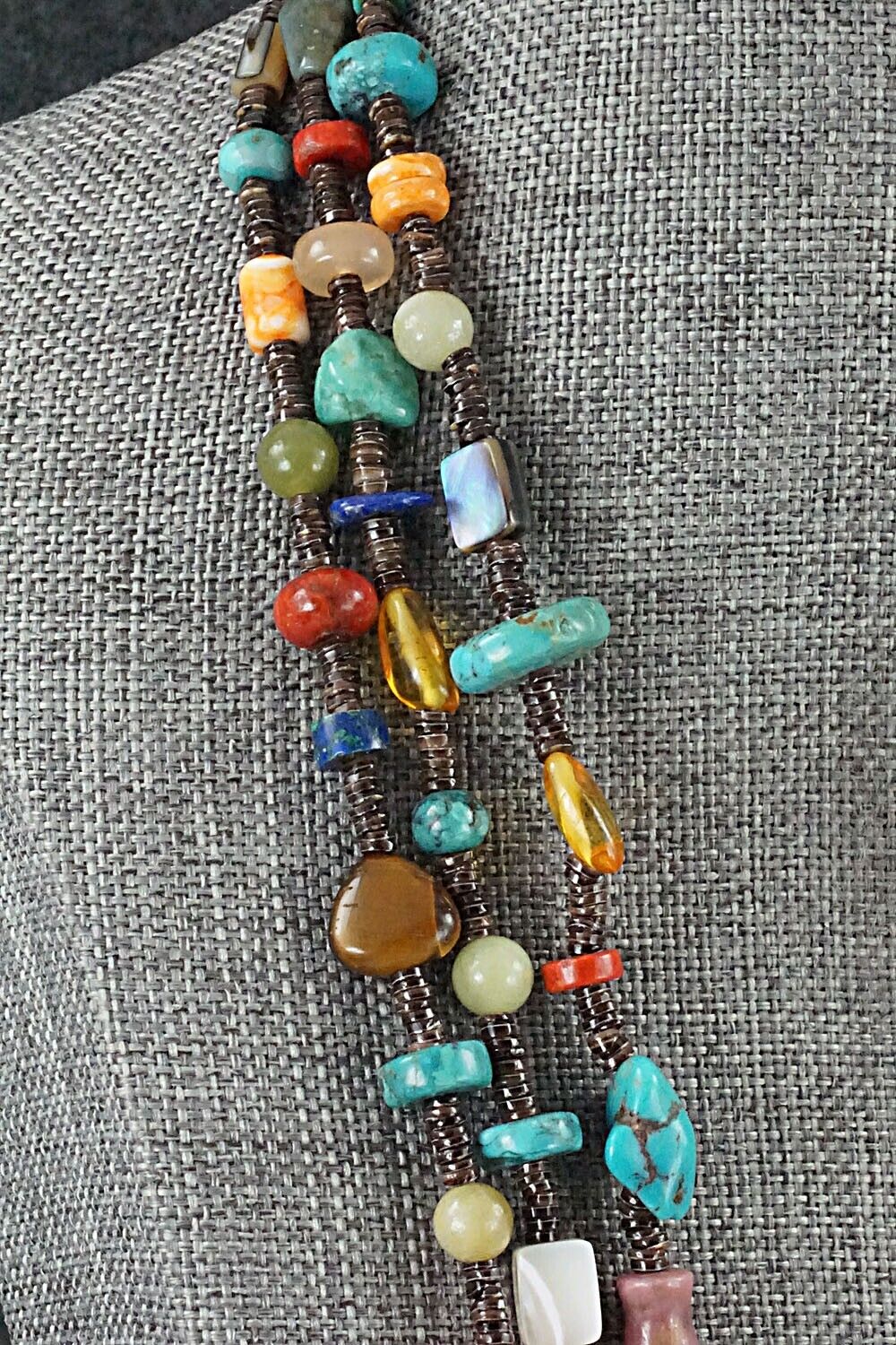 Multi-Stone and Sterling Silver Necklace - Helen Tsosie