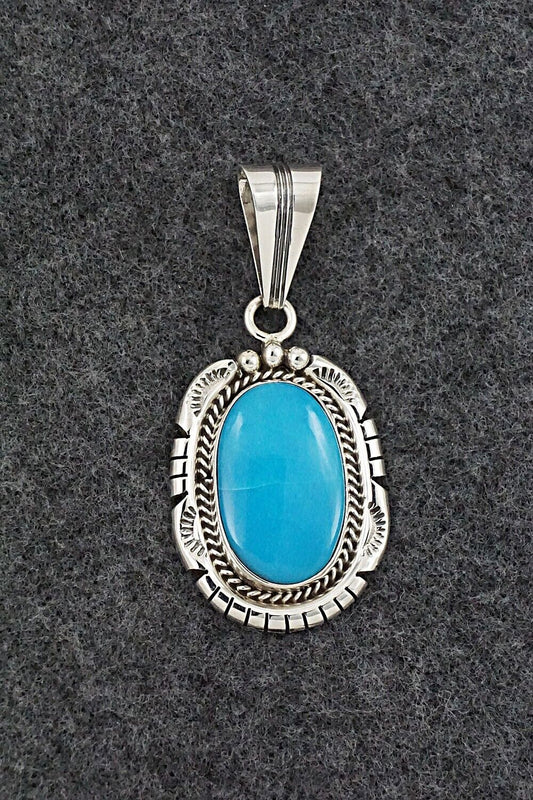 Turquoise & Sterling Silver Pendant - Samuel Yellowhair