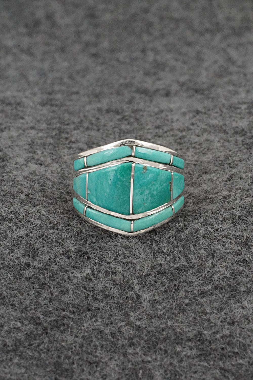 Turquoise & Sterling Silver Ring - Andrew Enrico - Size 7.5
