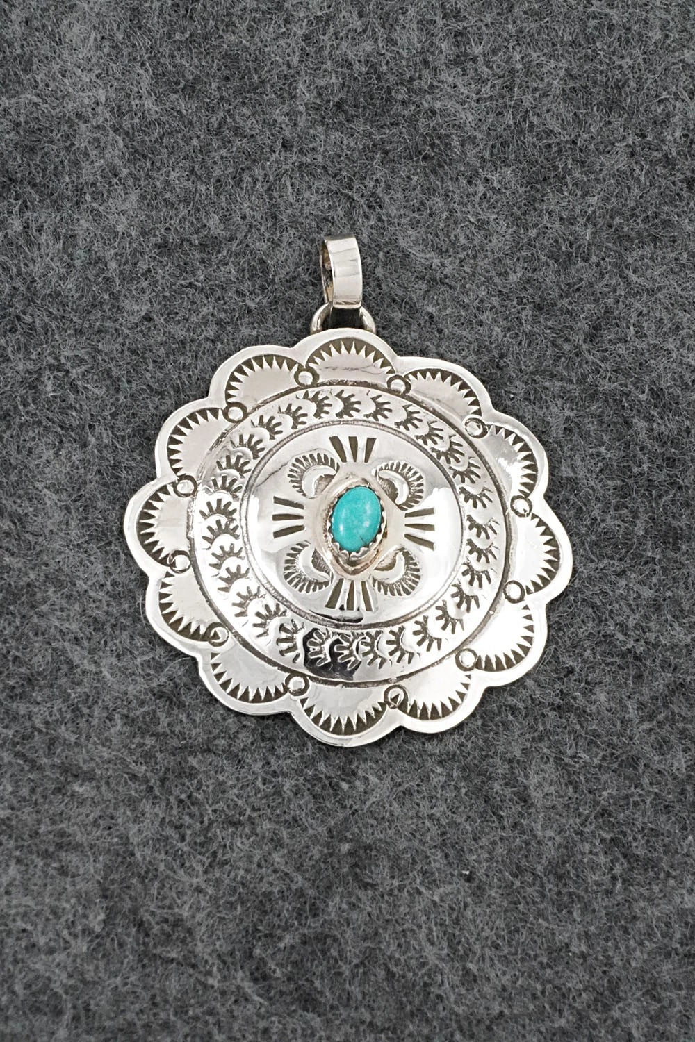 Turquoise & Sterling Silver Pendant - Bertha Begay