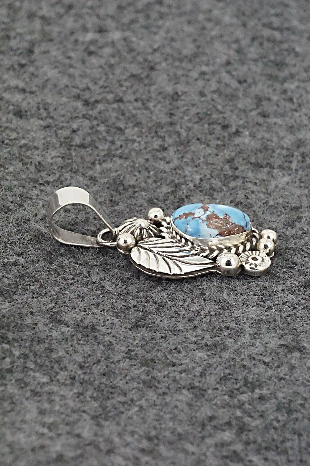 Turquoise & Sterling Silver Pendant - Ella Linkin