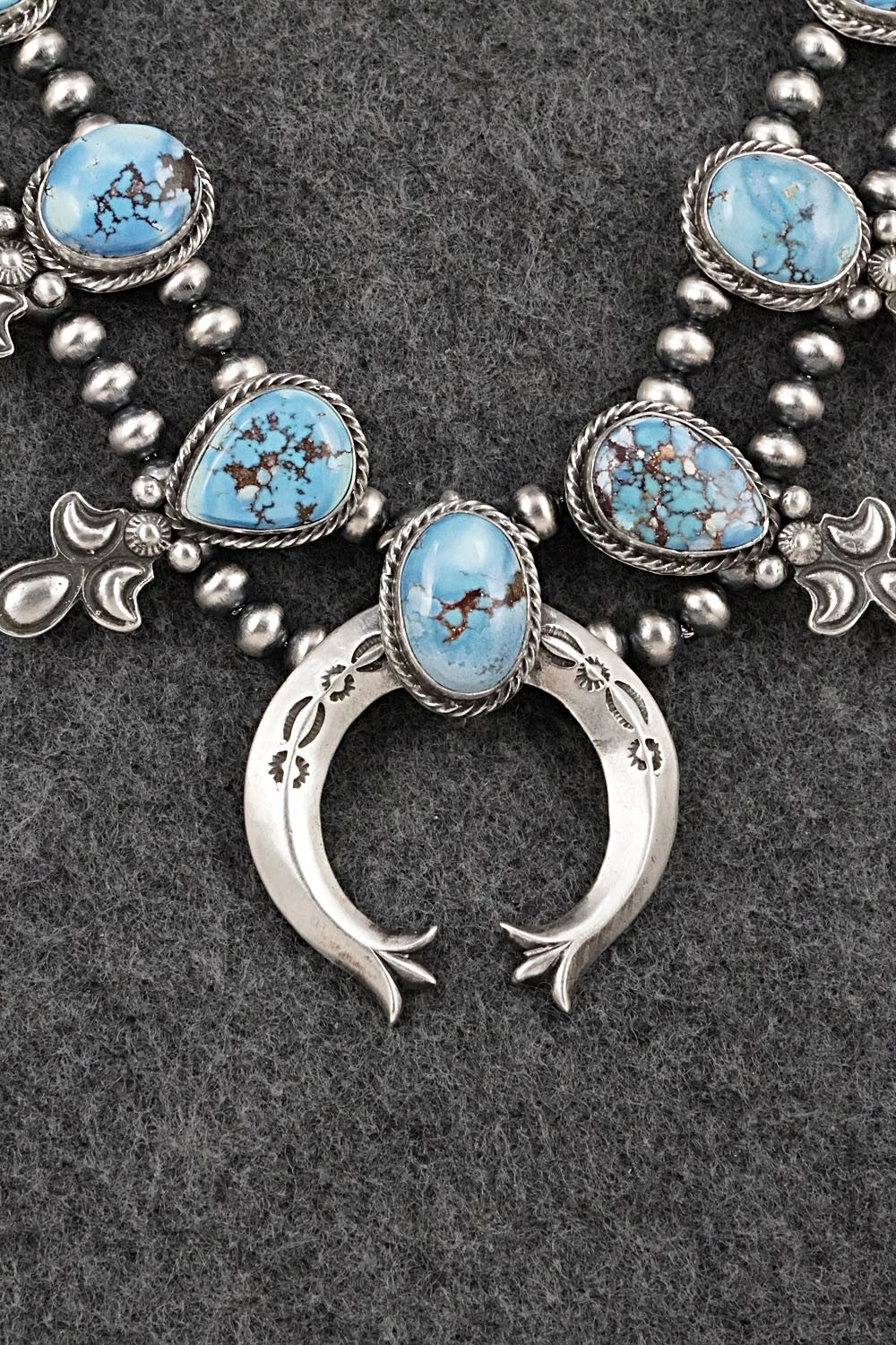 Turquoise & Sterling Silver Squash Blossom Set - Matthew Gordon