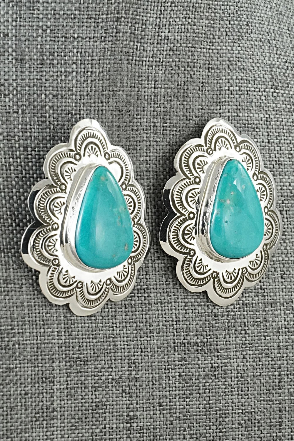 Turquoise & Sterling Silver Earrings - Arnold Blackgoat