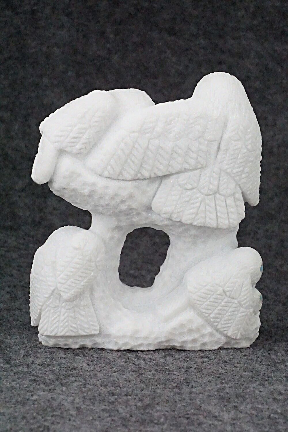 Owls Nesting Zuni Fetish Carving - Destry Siutza