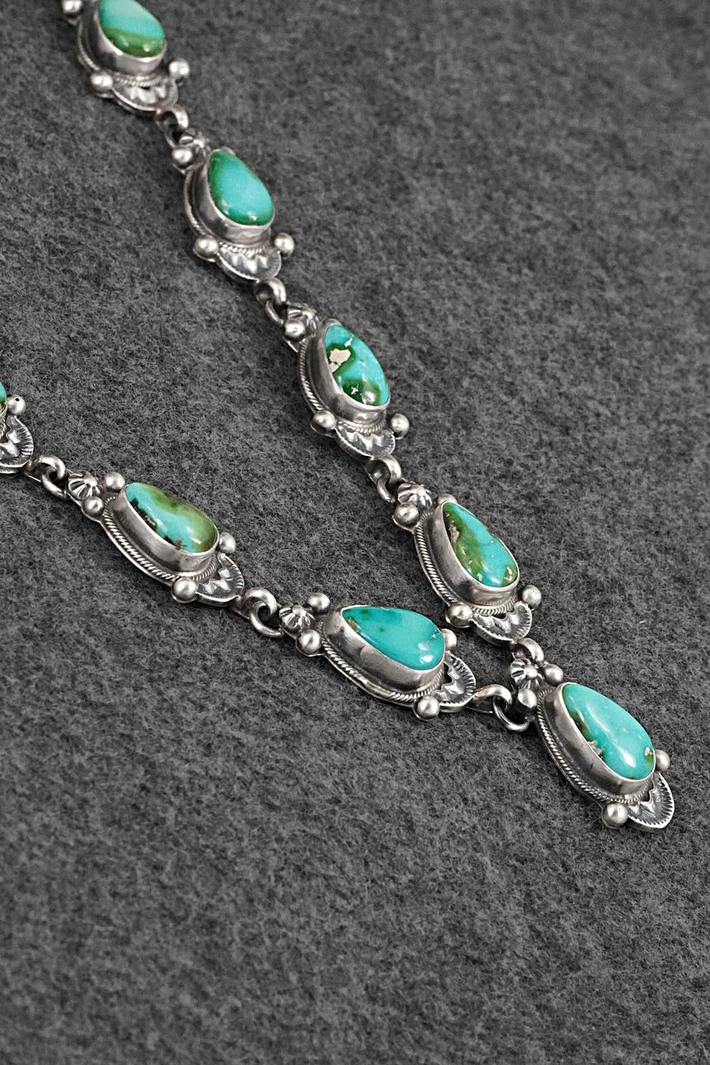 Turquoise & Sterling Silver Necklace and Earrings Set - Kathleen Livingston