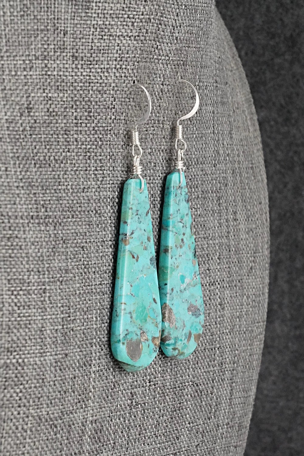 Turquoise & Sterling Silver Earrings - Lupe Lovato