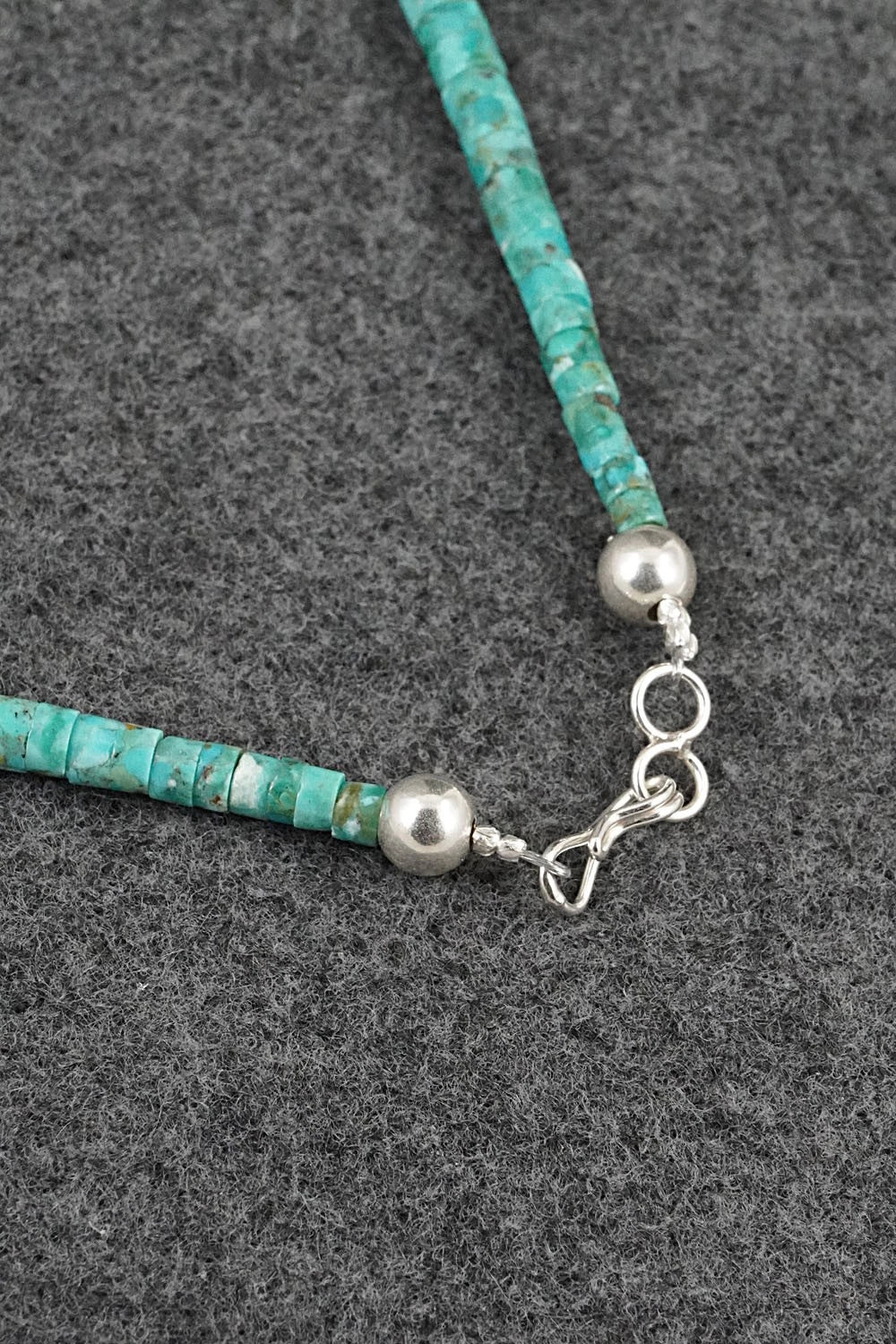 Turquoise & Sterling Silver Necklace 17" - Doreen Jake