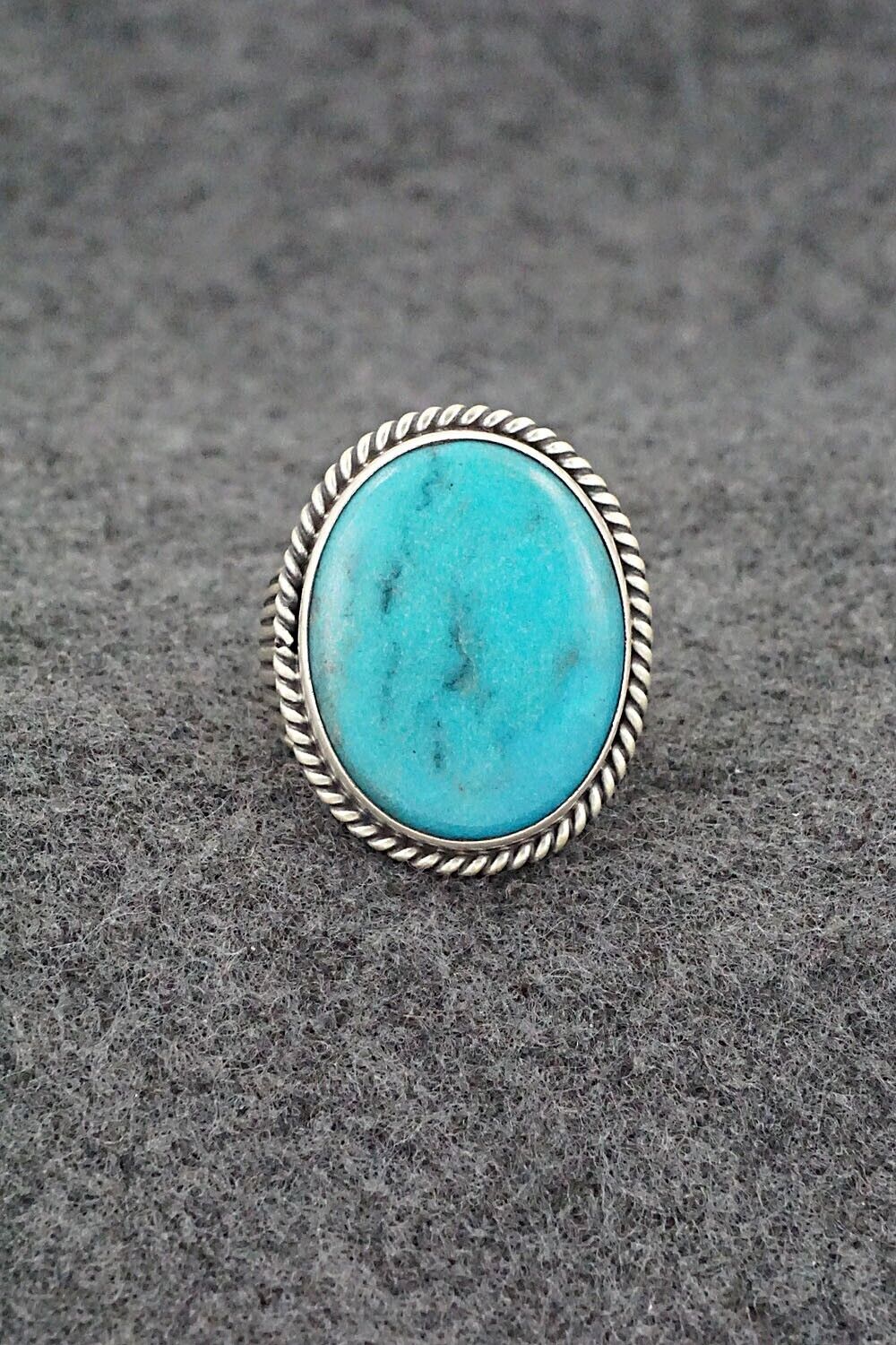 Turquoise & Sterling Silver Ring - Samuel Yellowhair - Size 6.75