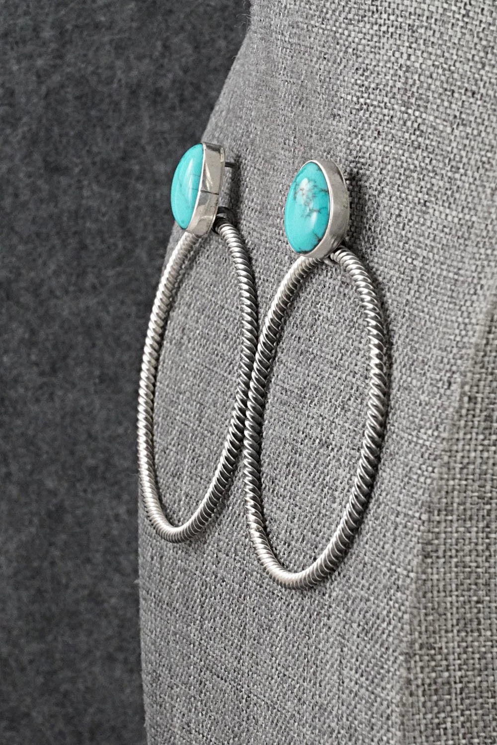 Turquoise & Sterling Silver Earrings - Verley Betone