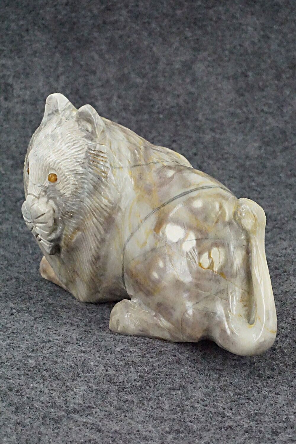 Lion Zuni Fetish Carving - Wilfred Cheama